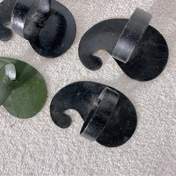 Vintage Painted Paisley Metal Napkin Rings x6 - Picture 5 of 10